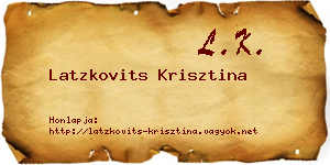 Latzkovits Krisztina névjegykártya